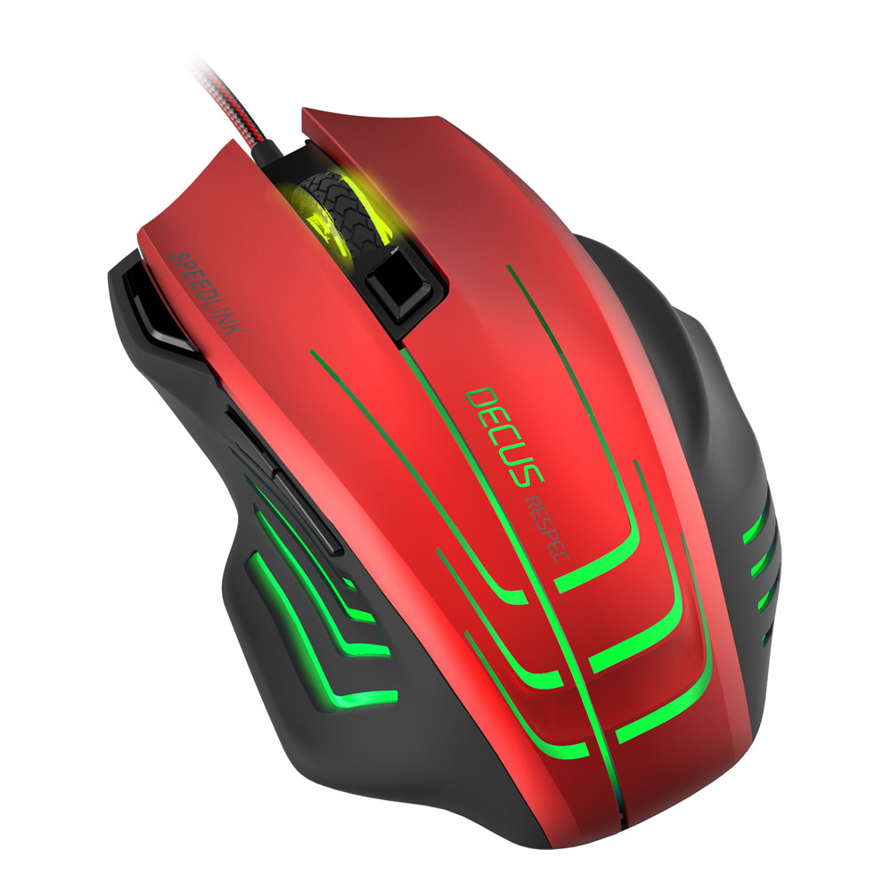 SPEEDLINK Decus Respec 5000dpi Optical PC Gaming Mouse with 7Colour Lighting Effects and Weight
