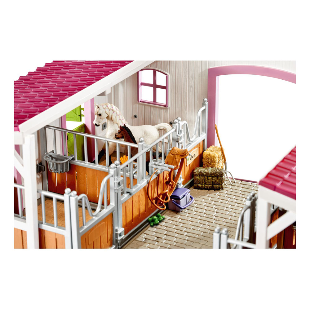 SCHLEICH Horse Club Riding Centre with Rider and Horses Toy Playset, 5