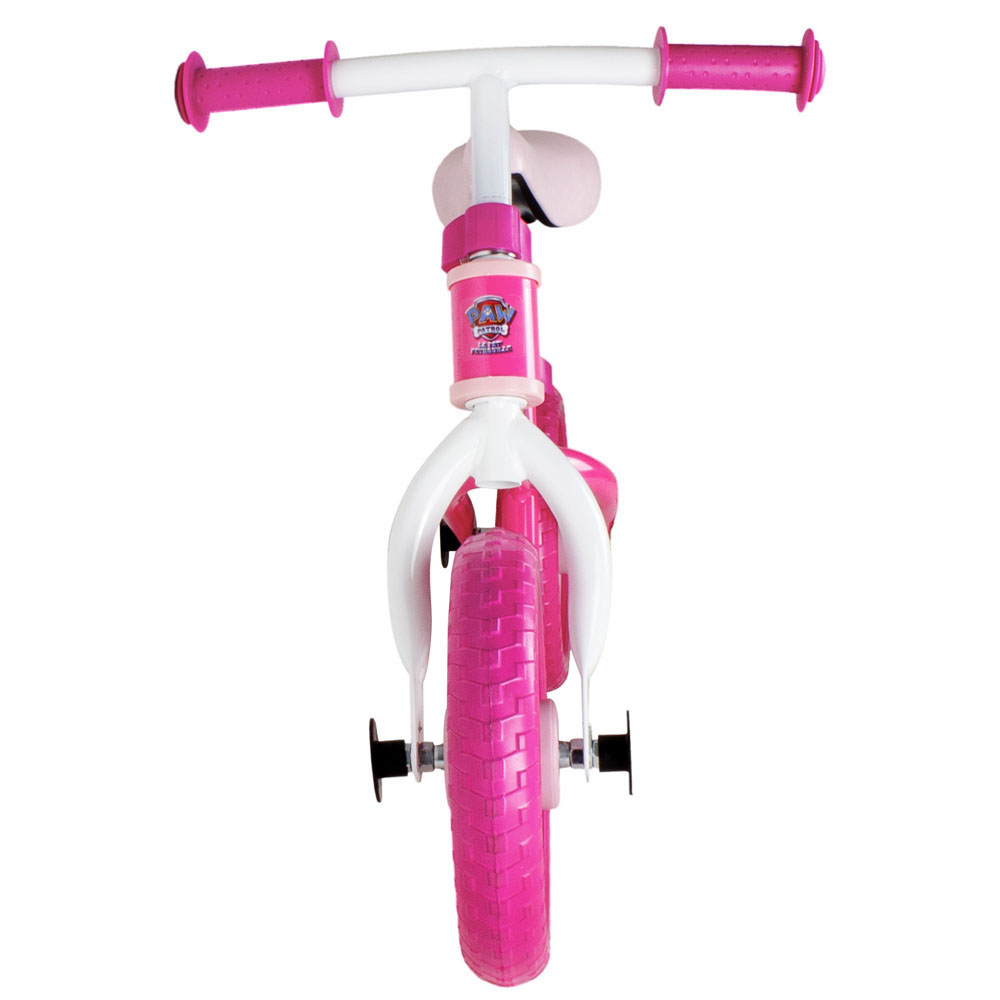 paw patrol pink balance bike