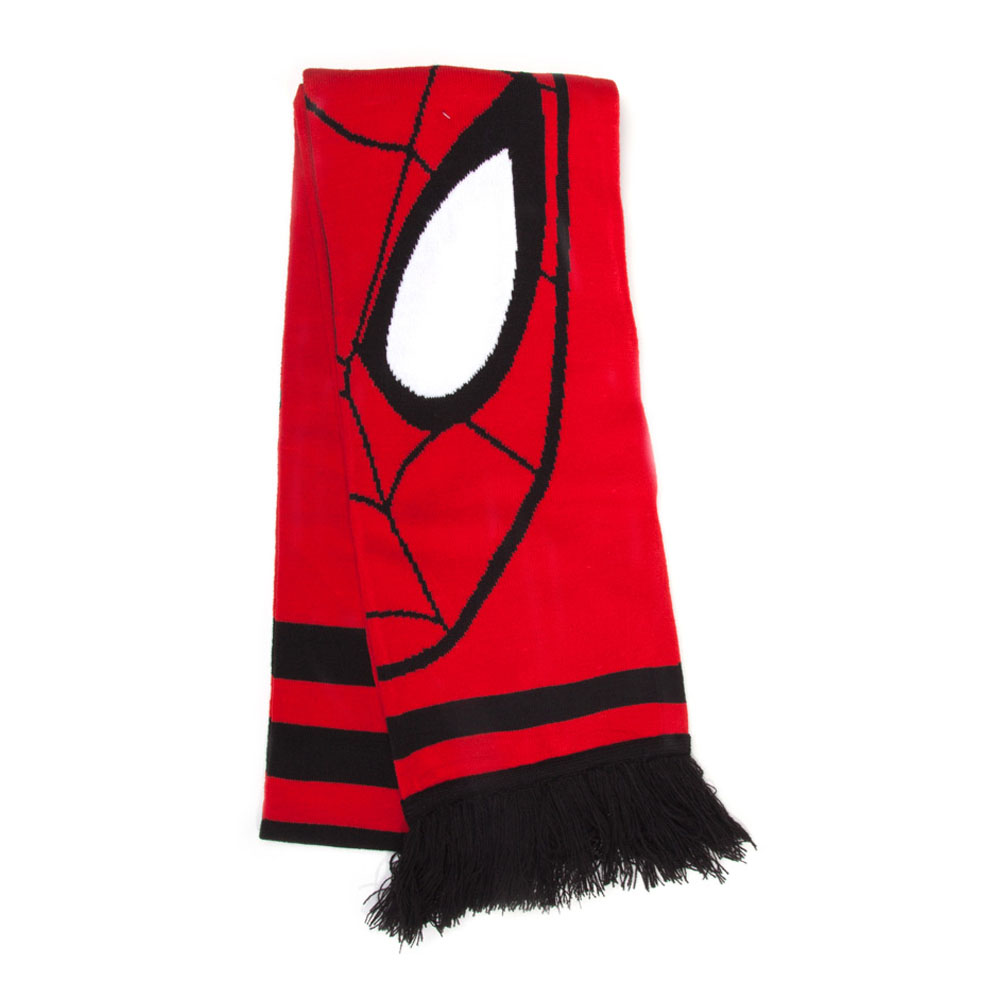 Marvel The Amazing Spider-Man Face Print Knitted Scarf Unisex Red//Black KS0 NEW