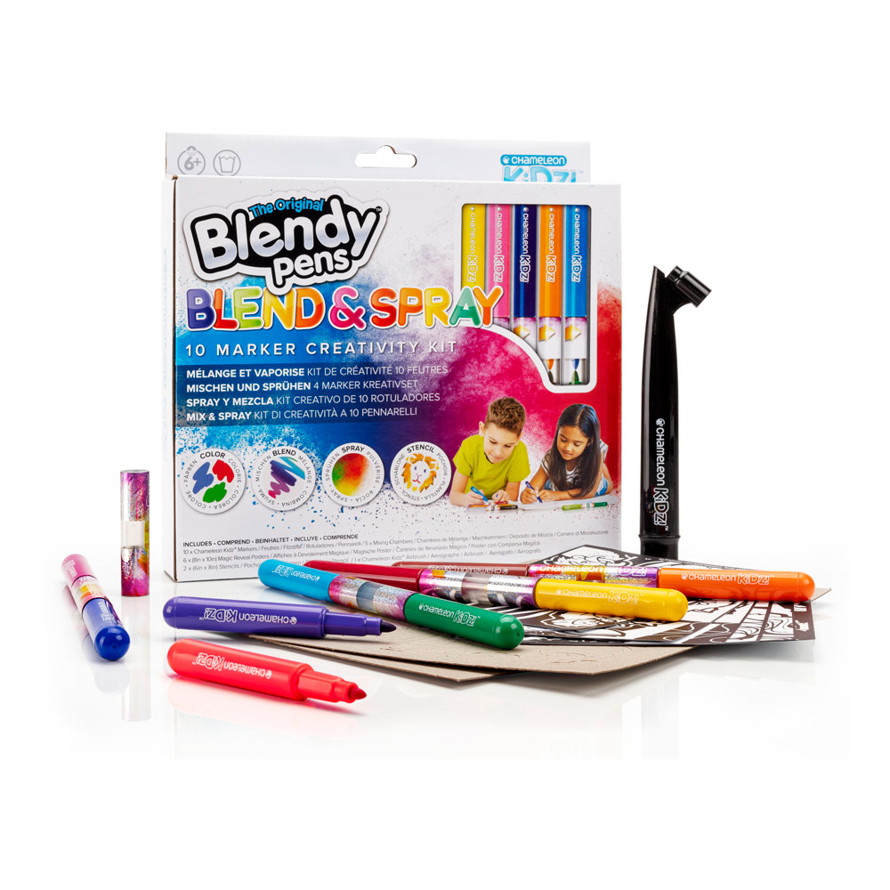 CHAMELEON KIDZ Blendy Pens Blend & Spray 10 Marker Creativity Kit, Six  Years or Above, Multi-colour (CK1201UK)