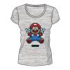 NINTENDO Super Mario Bros. Pixelated Jumping Mario T-Shirt, Female, Large, Grey (TS713188NTN-L)