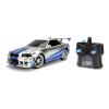 FAST & FURIOUS 2 Fast 2 Furious Brian's Nissan Skyline GT-R BNR34 Remote Control Toy Sports Car, Unisex, 1:24 Scale, 6 Years or Above, Silver/Blue (253203018)