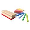 SES CREATIVE Children's Coloured Chalk with Wiper Set, 12 Colours, Unisex, 2 to 12 Years, Multi-colour (00208)