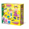 SES CREATIVE Children's Modelling Dough Fashion Studio Set, 3 Pots, Girl, 2 Years and Above, Multi-colour (00437)