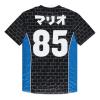 NINTENDO Super Mario Bros. Mario Brick Print Sports Jersey T-Shirt, Male, Large, Black/Blue (TS142040NTN-L)