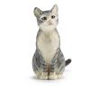 SCHLEICH Farm World Cat Sitting Toy Figure, Grey/White, 3 to 8 Years (13771)