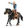 SCHLEICH Farm World Saddle Bronc Riding with Cowboy Toy Figure Set, Multi-colour, 3 to 8 Years (41416)