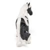 PAPO Horse and Ponies Cob Toy Figure, Three Years or Above, White/Black (51550)