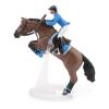 PAPO Horse and Ponies Jumping Horse with Riding Girl Toy Figure, Three Years or Above, Multi-colour (51560)