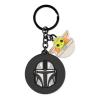 STAR WARS The Mandalorian Boba Fett Helmet & Grogu Rubber Keychain, Multi-colour (KE611500STW)