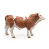 PAPO Farmyard Friends Simmental Bull Toy Figure, 3 Years or Above, Brown/White (51142)