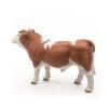 PAPO Farmyard Friends Simmental Bull Toy Figure, 3 Years or Above, Brown/White (51142)