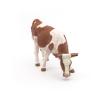 PAPO Farmyard Friends Grazing Simmental Cow Toy Figure, 10 Months or Above, Brown/White (51147)