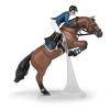 PAPO Horses and Ponies Jumping Horse and Horseman Toy Figure, 3 Years or Above, Multi-colour (51562)