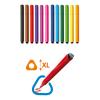 SES CREATIVE Triangular XL Grip Colouring Pens, 12 Colours Set Markers, 3 to 6 Years (14696)