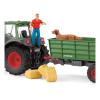 SCHLEICH Farm World Tractor with Trailer Toy Playset, 3 to 8 Years, Multi-colour (42608)