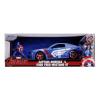 MARVEL COMICS Captain America Ford Mustang Die Cast Vehicle with Figure, Blue (253225007)