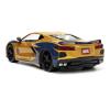 MARVEL COMICS X-Men Wolverine Chevy Corvette Die Cast Vehicle with Figure, Blue/Yellow (253225025SSU)