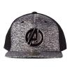MARVEL COMICS The Avengers Metal Logo Snapback Baseball Cap, Grey/Black (SB097529AVG)