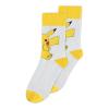 POKEMON Pikachu Novelty Socks (1-Pack), Unisex, 43/46, White/Yellow (NS057007POK-43/46)