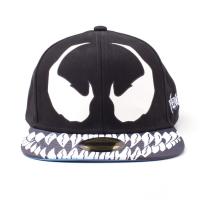 MARVEL COMICS Venom Mask Glow-in-the Dark Snapback Baseball Cap, Unisex, Black/White (SB030330SPN)