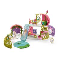 SCHLEICH Bayala Glittering Flower House with Unicorns, Lake and Stable Toy Playset, 5 to 12 Years, Multi-colour (42445)