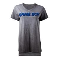 NINTENDO Gameboy 3D Logo Oil Washed T-Shirt, Female, Extra Extra Large, Grey (TS132506NTN-2XL)