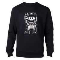 NINTENDO Super Mario Bros. Chenille 16-bit Mario Peace Sweater, Male, Extra Extra Large, Black (SW641233NTN-2XL)