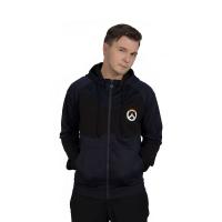 OVERWATCH Athletic Tech Full Length Zipper Hoodie, Male, Medium, Black/Blue (CHM007OW-M)