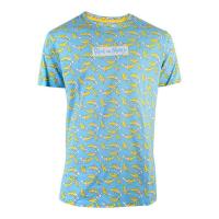 RICK AND MORTY Banana All-over Print T-Shirt, Male, Extra Extra Large, Blue (LS658687RMT-2XL)