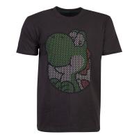 NINTENDO Super Mario Bros. Yoshi Rubber Print T-Shirt, Male, Small, Black (TS771604NTN-S)