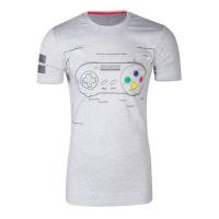 NINTENDO SNES Controller Super Power T-Shirt, Male, Extra Large, Grey (TS241058NTN-XL)
