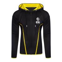 ESL Logo TEQ Full Length Zipper Hoodie, Male, Extra Extra Large, Black/Yellow (HD406622ESL-2XL)