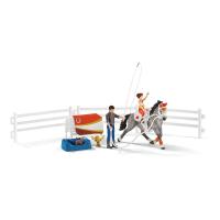 SCHLEICH Horse Club Mia's Vaulting Riding Set Toy Playset, 5 to 12 Years, Multi-colour (42443)