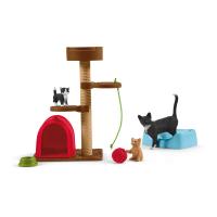 SCHLEICH Farm World Playtime for Cute Cats Toy Playset, 3 to 8 Years, Multi-colour (42501)