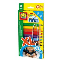 SES CREATIVE Children's My First Coloured Pencils Set, 8 XL Size Mini Colour Pencils, 1 to 4 Years, Multi-colour (14416)