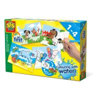 SES CREATIVE Children's My First Colouring with Water Set, 4 Cards, 1 to 4 Years, Multi-colour (14421)