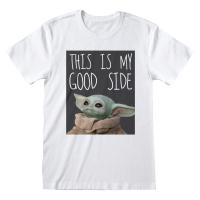 STAR WARS The Mandalorian This is My Good Side T-Shirt, Unisex, Extra Large, White (MAN00821TSW1X)