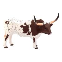 ANIMAL PLANET Farm Life Texas Longhorn Bull Toy Figure, Three Years and Above, Brown/White (387222)