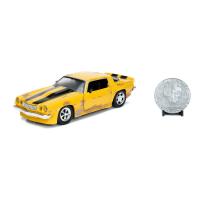 HASBRO Transformers Hollywood Rides Bumblebee 1977 Chevy Camaro Die-cast Vehicle with Collector Coin, Scale 1:24, Unisex, Yellow/Black, 8 Years or Above (253115001)