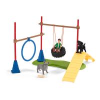 SCHLEICH Farm World Puppy Agility Training  Toy Figure Set, 3 to 8 Years, Multi-colour (42536)