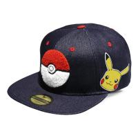 POKEMON Pokeball Denim Snapback Baseball Cap, Unisex, Blue (NH005405POK)