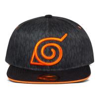 NARUTO SHIPPUDEN Logo Snapback Baseball Cap, Black/Orange (SB044326NRS)