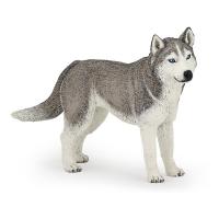 PAPO Dog and Cat Companions Siberian Husky Toy Figure, Three Years or Above, Grey/White (54035)