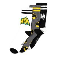 DC COMICS Batman Iconic Logos Sport Socks, 3 Pack, Unisex, 43/46, Multi-colour (SS204818BTM-43/46)