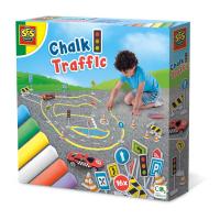 SES CREATIVE Children's Pavement Chalk & Traffic Set, 3 Years and Above (02203)