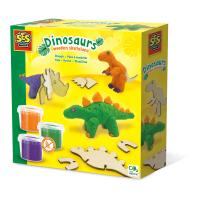 SES CREATIVE Dinosaurs Wooden Skeletons Modelling Dough Set, 3 Years and Above (00418)