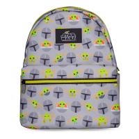 STAR WARS The Mandalorian The Child Grogu and Din Djarin All-over Print Children's Mini Backpack, Grey/Yellow (BP027084STW)