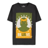 MARVEL COMICS Loki Believe Poster T-Shirt, Male, Extra Large, Black (TS815265LOK-XL)